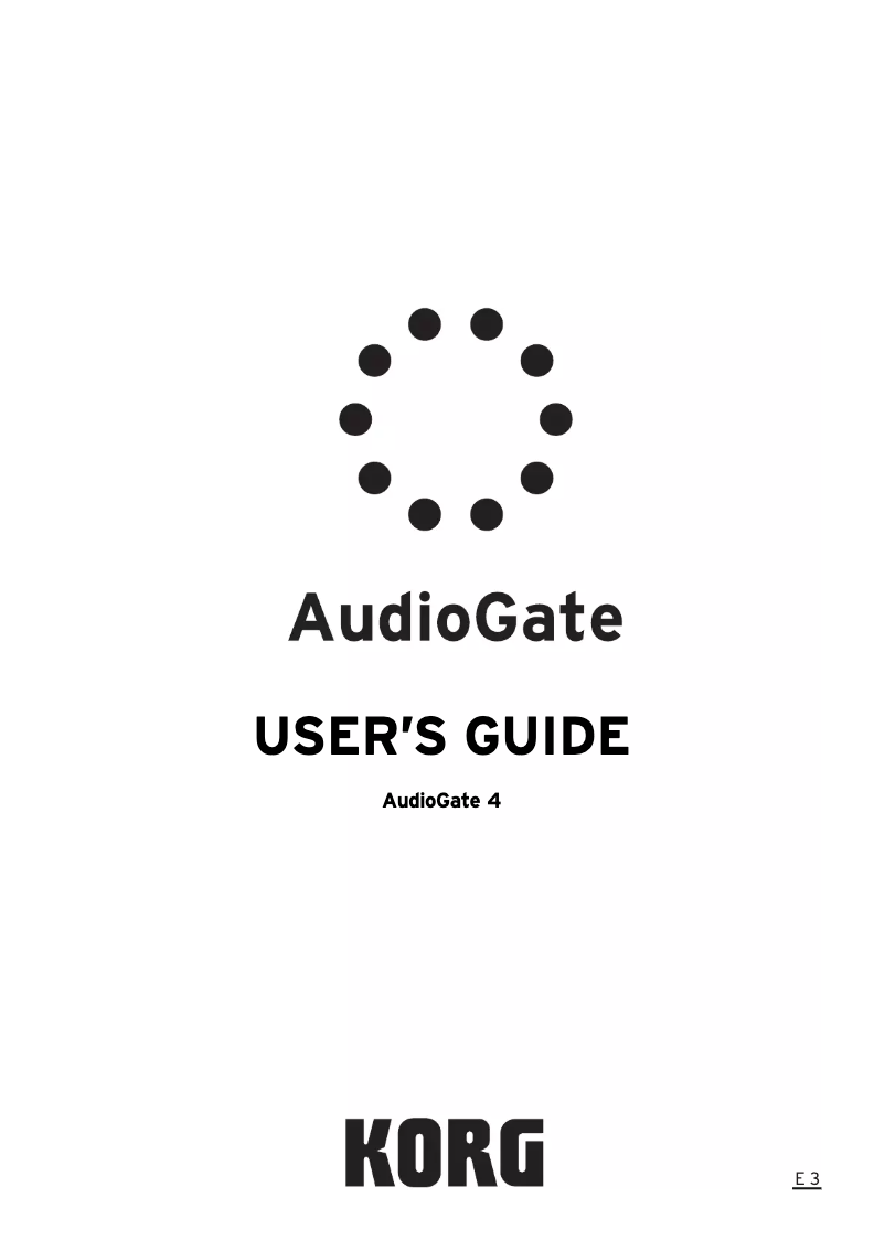 Page n°1 - Manuel utilisateur Korg AudioGate 4