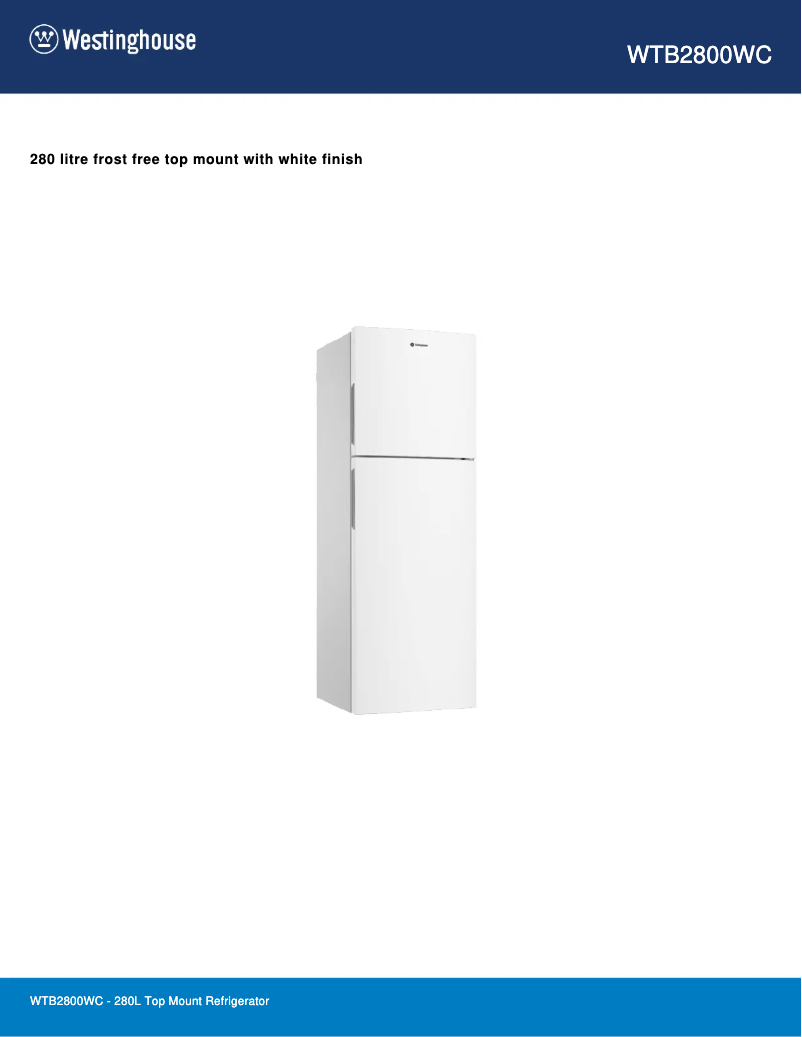 Image de la première page du manuel de l'appareil WTB2800WC