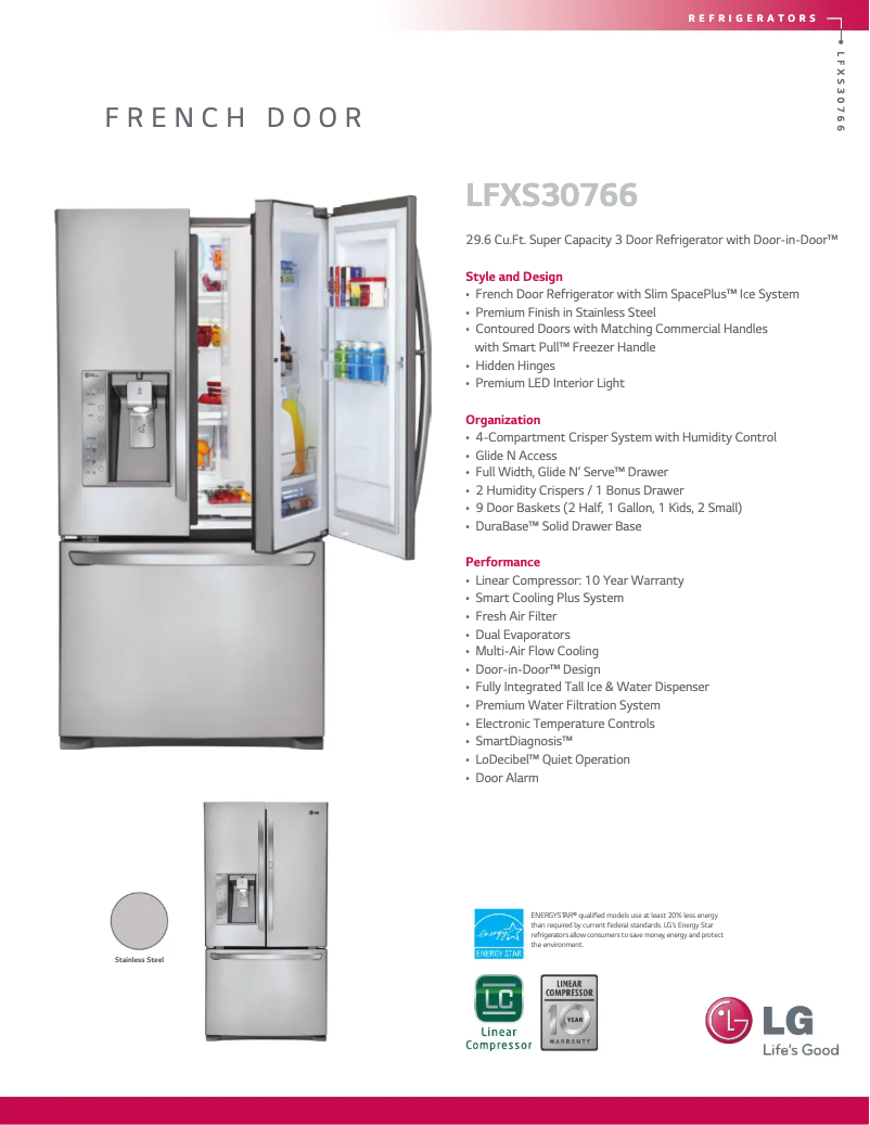 Image de la première page du manuel de l'appareil LFXS30766S