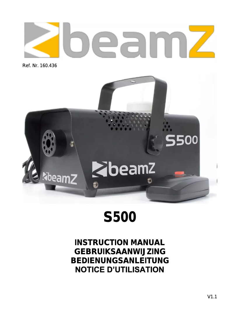 Image de la première page du manuel de l'appareil S500