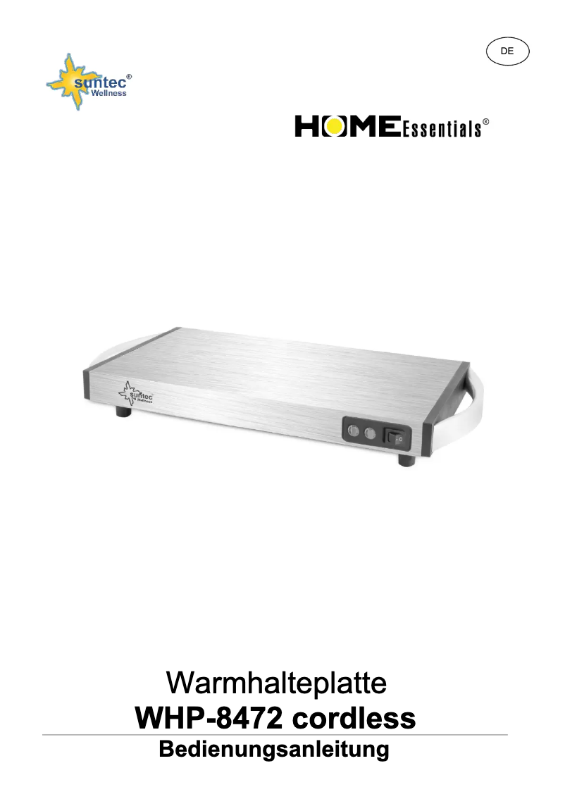 Page 1 de la notice Manuel utilisateur Suntec WHP-8472 Cordless