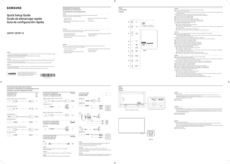 Page n°1 - Manuel utilisateur Samsung QB98T