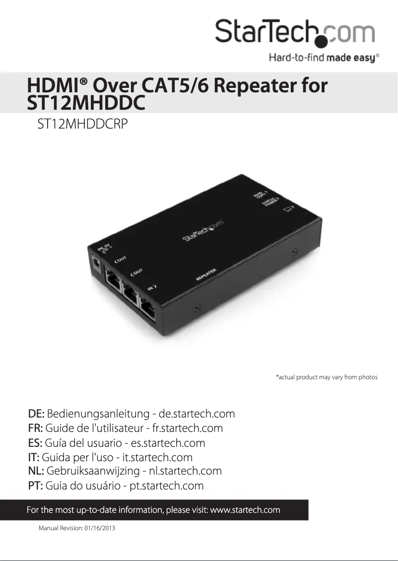 Página 1 del manual Manual de usuario StarTech.com ST12MHDDCRP