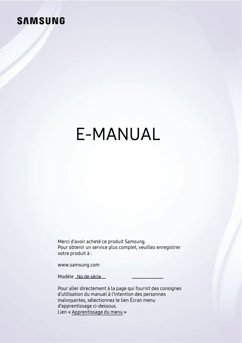 Page 1 de la notice Manuel utilisateur Samsung QN75Q60BAF