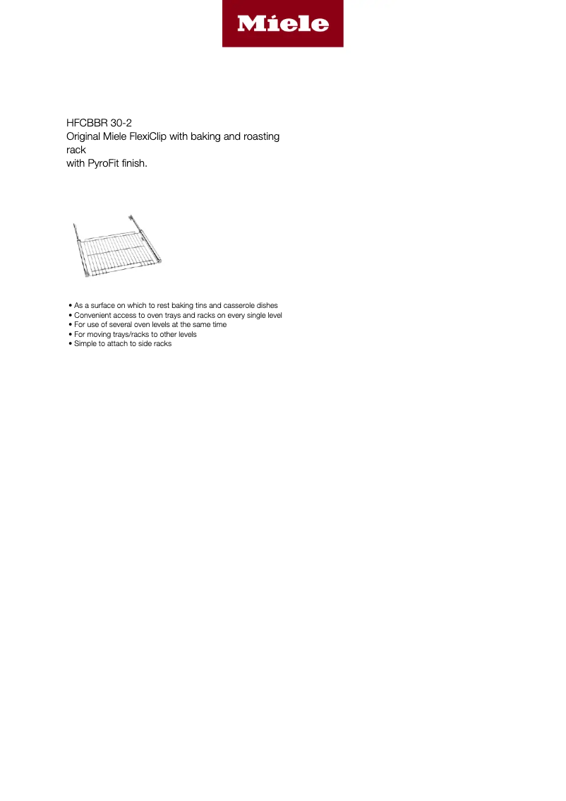 Page 1 de la notice Manuel utilisateur Miele HFCBBR 30-2