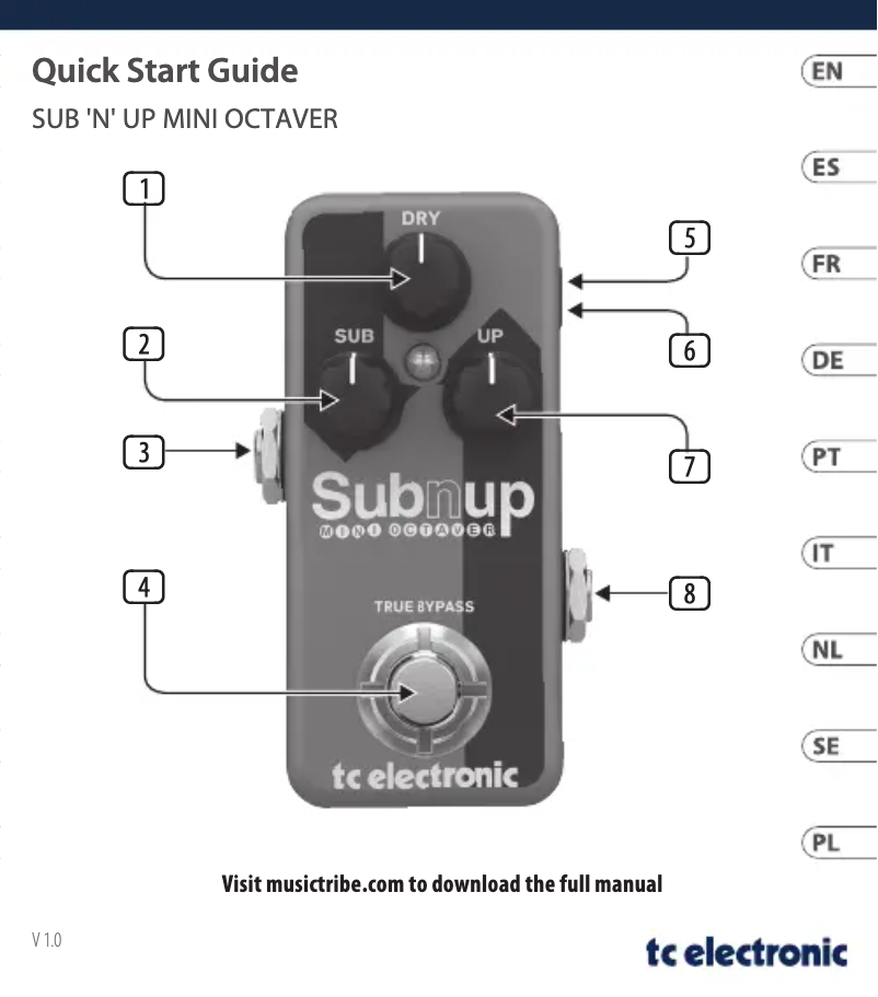 Image de la première page du manuel de l'appareil Sub'N'Up Mini Octaver