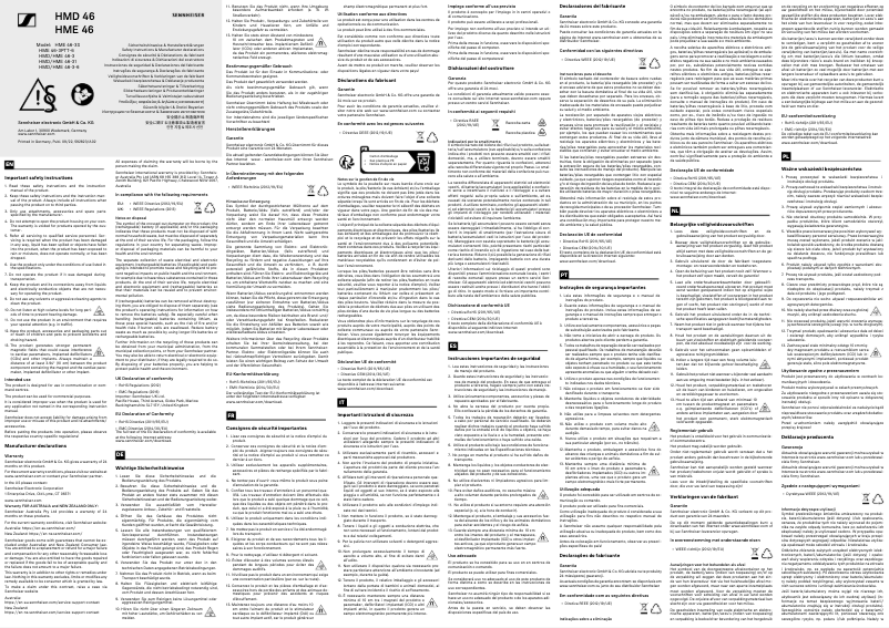 Image de la première page du manuel de l'appareil HMD 46