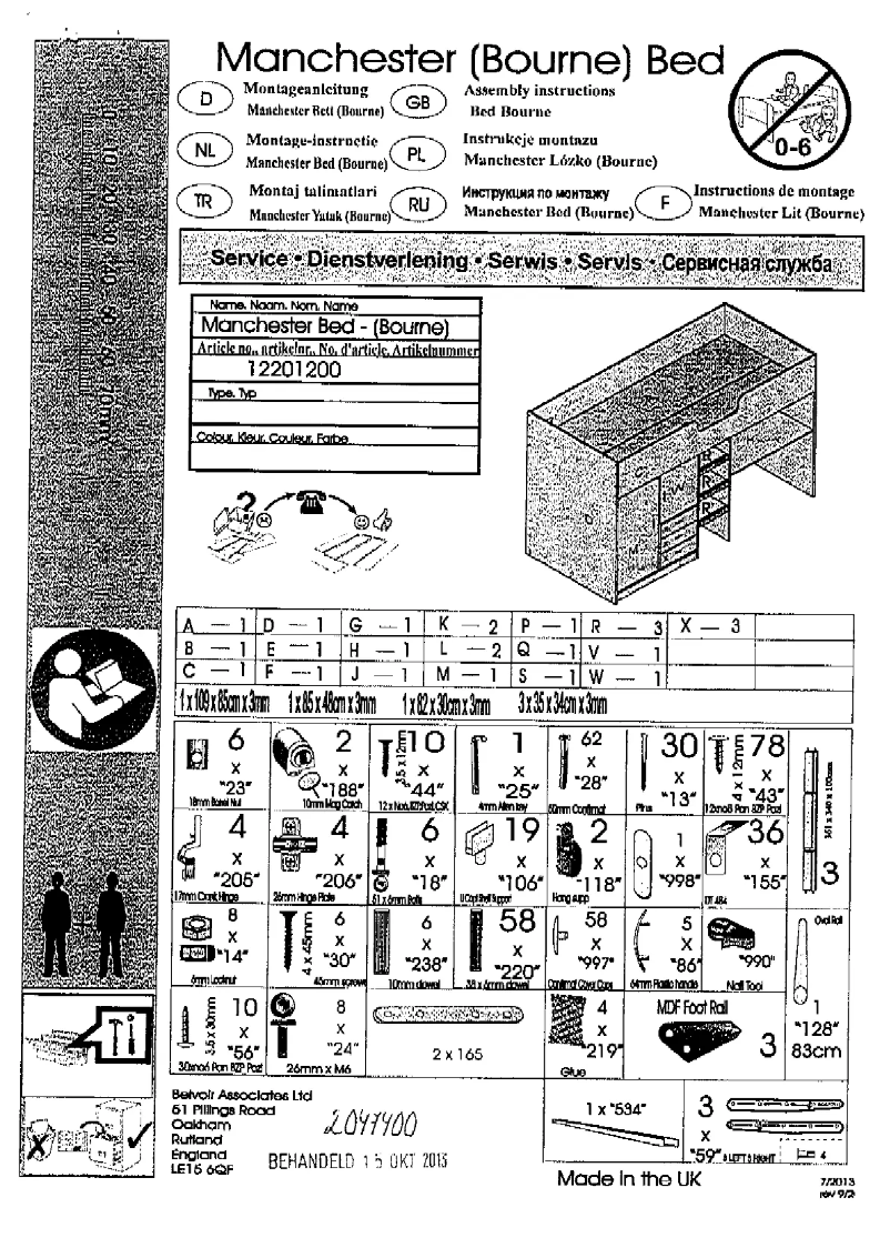 Page 1 de la notice Manuel utilisateur Leen Bakker Manchester