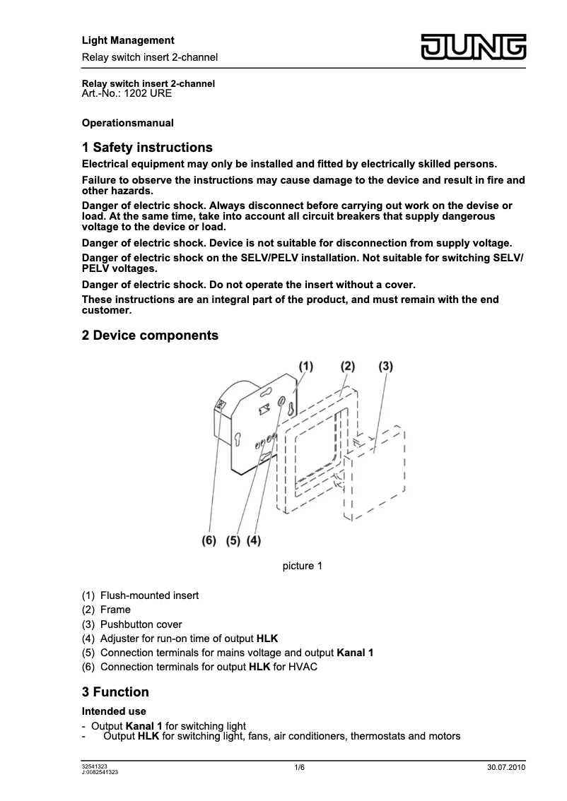 Image de la première page du manuel de l'appareil 1202URE