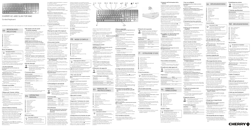 Page 1 de la notice Manuel utilisateur Cherry KC 6000 Slim for Mac