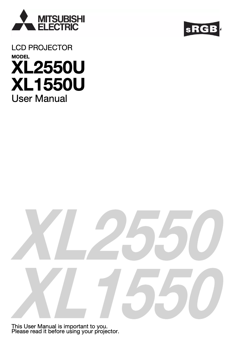 Image de la première page du manuel de l'appareil XL1550U