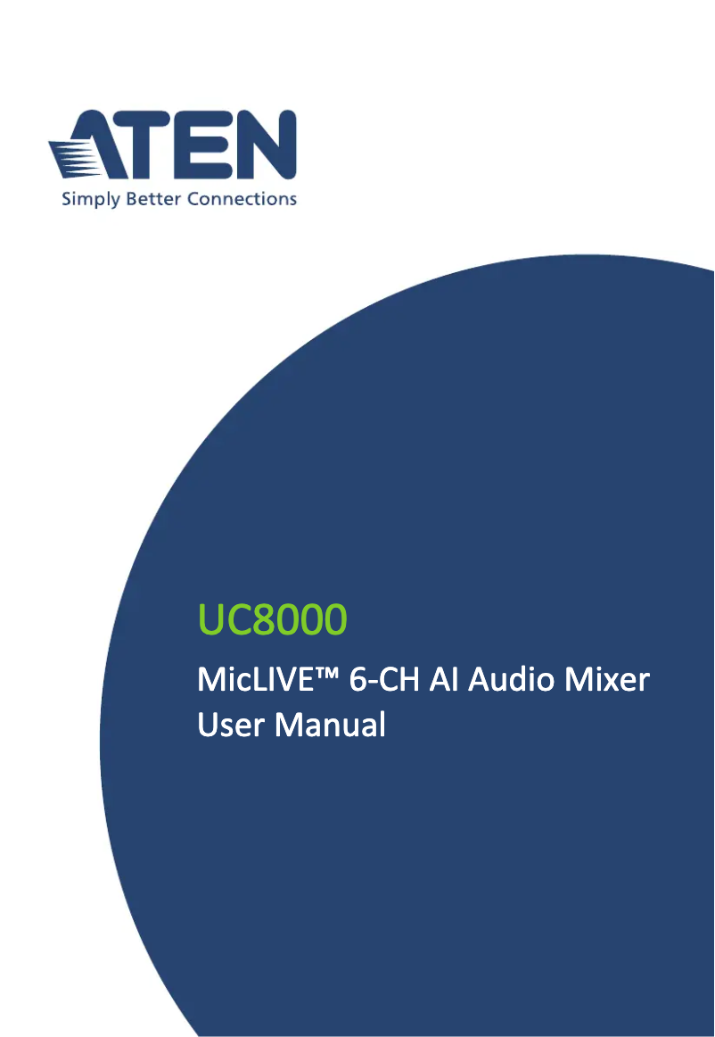 Page n°1 - Manuel utilisateur ATen UC8000