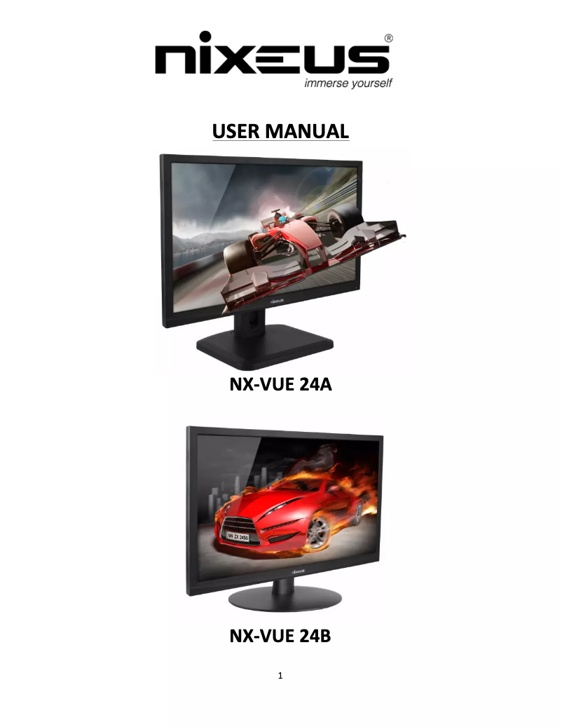 Image de la première page du manuel de l'appareil NX-VUE24A
