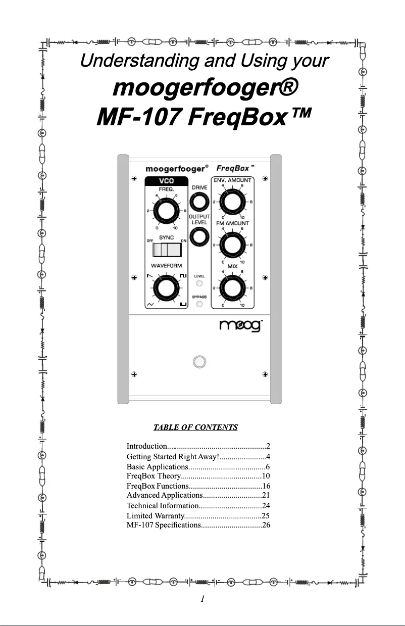 Page 1 de la notice Manuel utilisateur Moog Freqbox MF-107