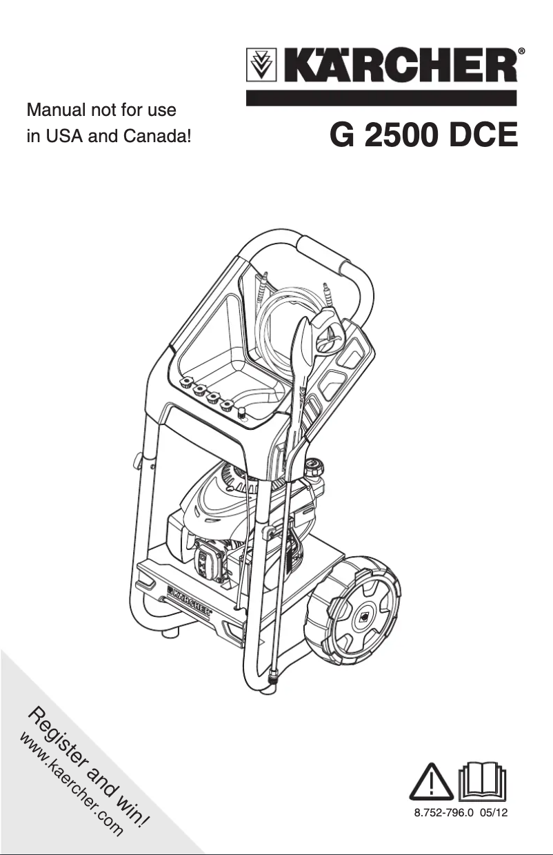 Page 1 de la notice Manuel utilisateur Kärcher G 2500 DCE
