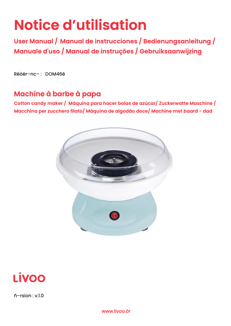 Page 1 de la notice Manuel utilisateur Livoo DOM468