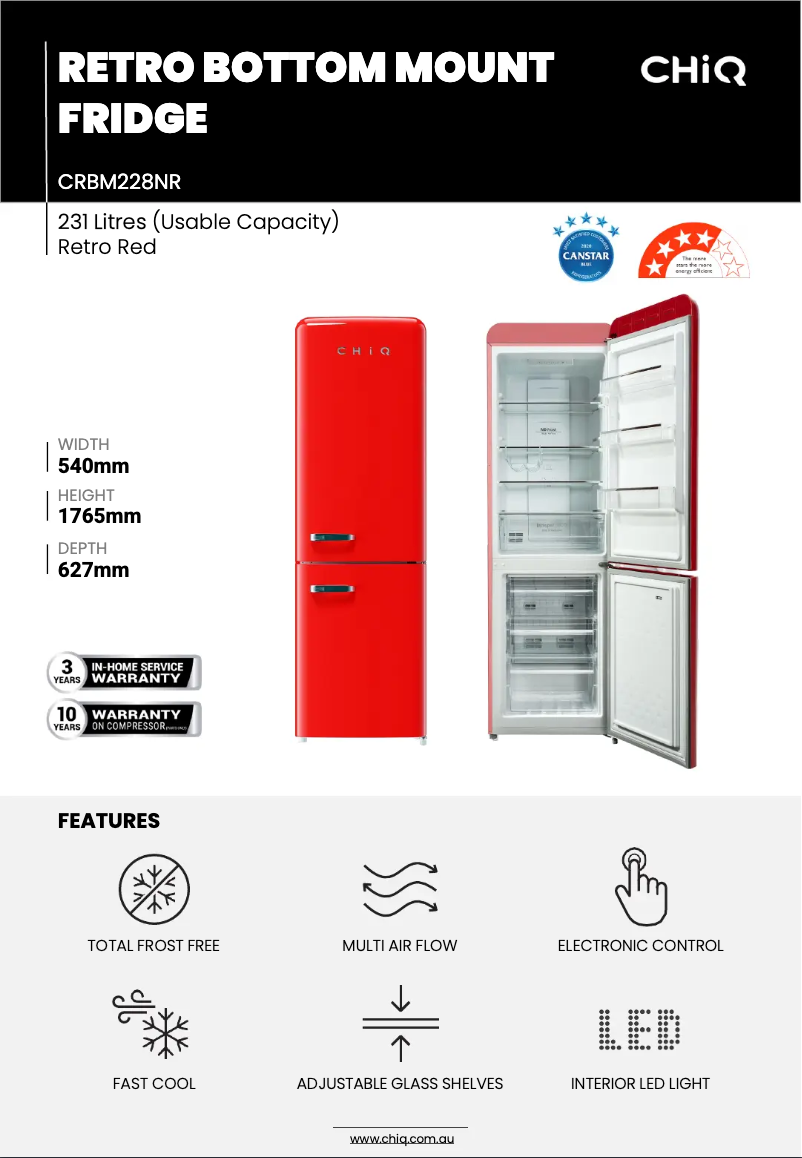 Image de la première page du manuel de l'appareil CRBM228NR