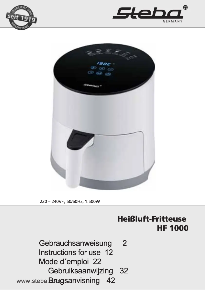 Image de la première page du manuel de l'appareil HF 1000