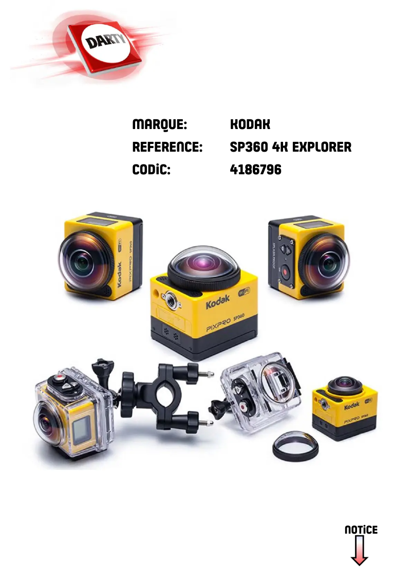 Page 1 de la notice Manuel utilisateur Kodak PixPro SP360
