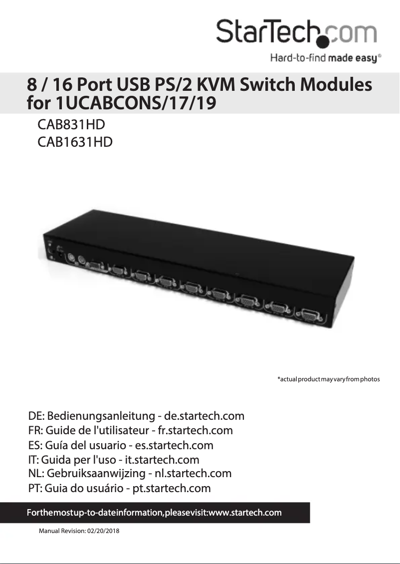 Page n°1 - Manuel utilisateur StarTech.com CAB1631HD