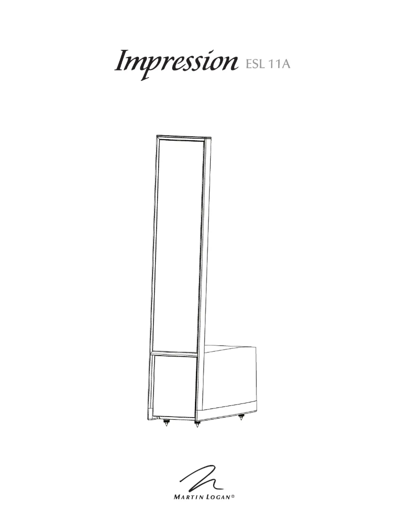 Page 1 of the manual User Manual Martin Logan Impression ESL 11A