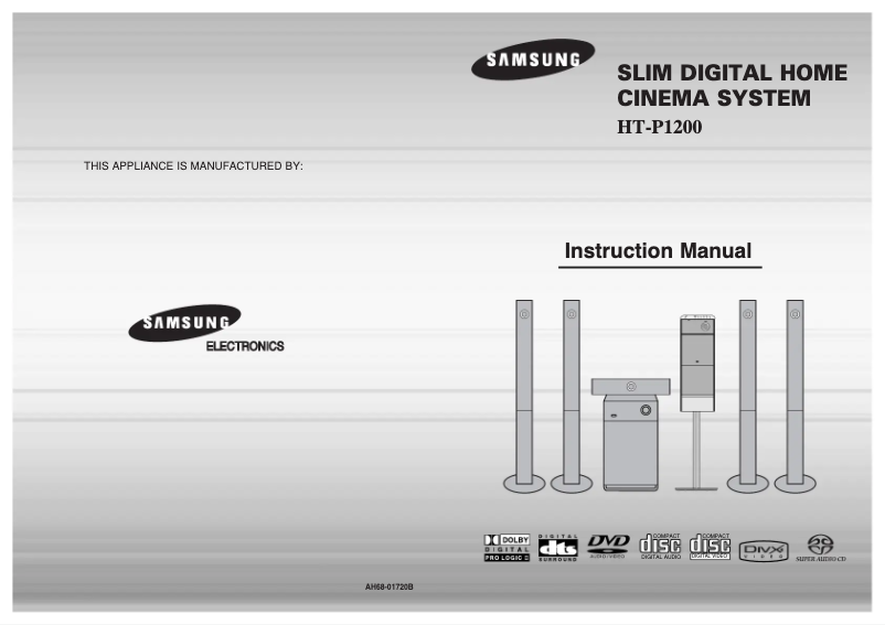 Page 1 de la notice Manuel utilisateur Samsung HT-P1200