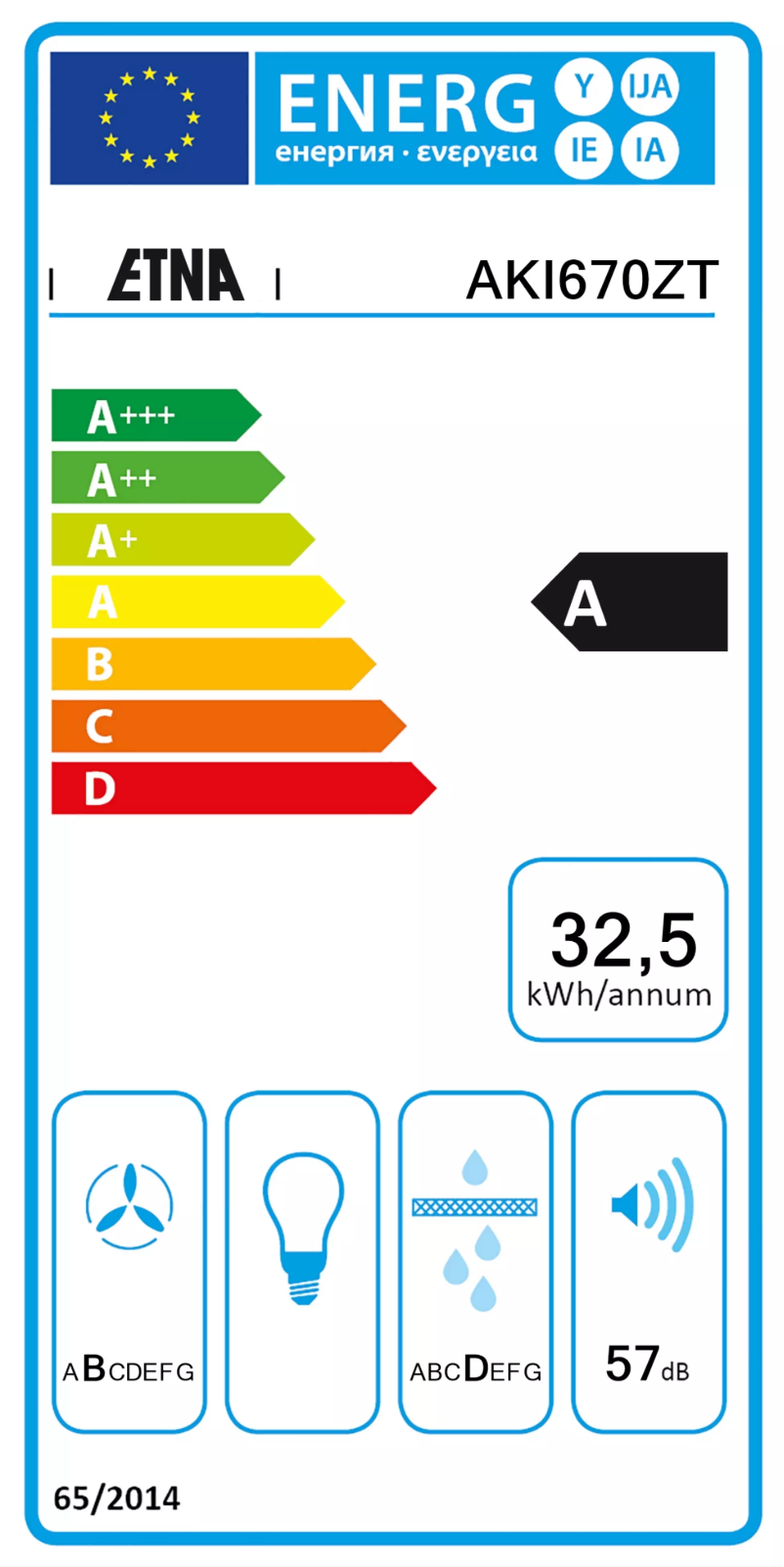 Page n°1 - Label énergétique Etna AKI670ZT
