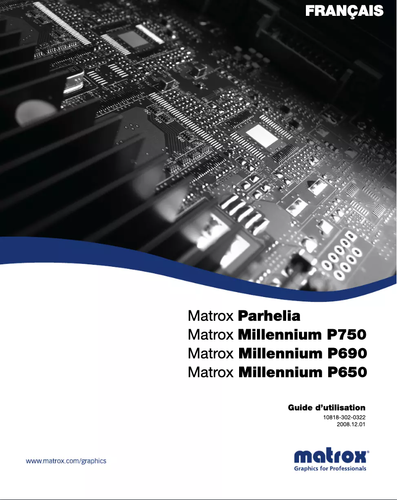 Page 1 de la notice Manuel utilisateur Matrox Millennium P690 PCIe x16