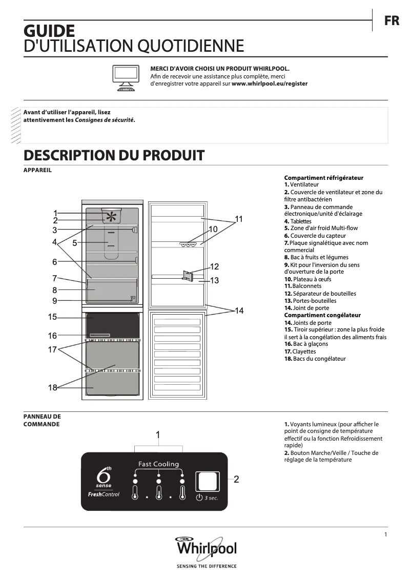 Página 1 del manual Manual de usuario Whirlpool BSNF 8102