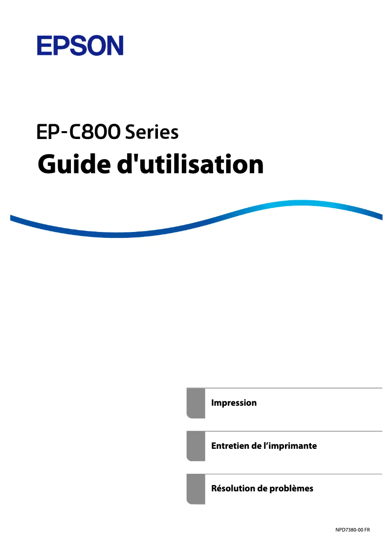 Image de la première page du manuel de l'appareil WorkForce Pro EM-C800R