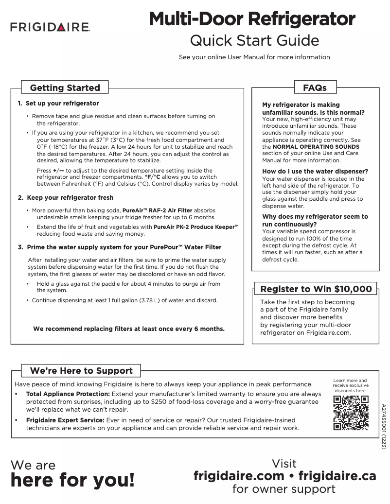 Image de la première page du manuel de l'appareil FRFC2323AS