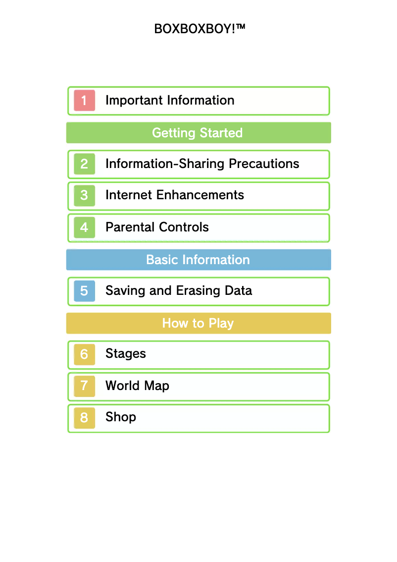 Image de la première page du manuel de l'appareil BOXBOXBOY (3DS)