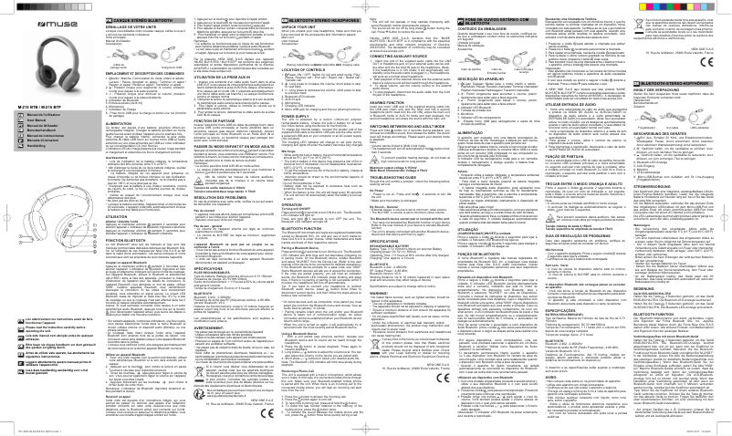 Page 1 de la notice Manuel utilisateur Muse M-215 BTP