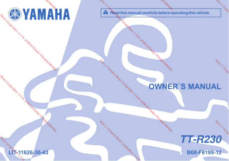 Page 1 de la notice Manuel utilisateur Yamaha TT-R230 (2017)