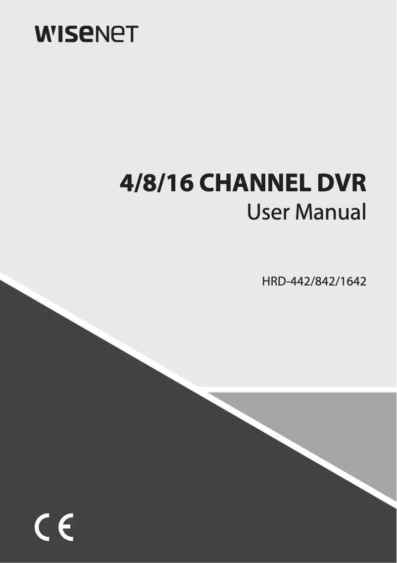 Page n°1 - Manuel utilisateur Wisenet HRD-842