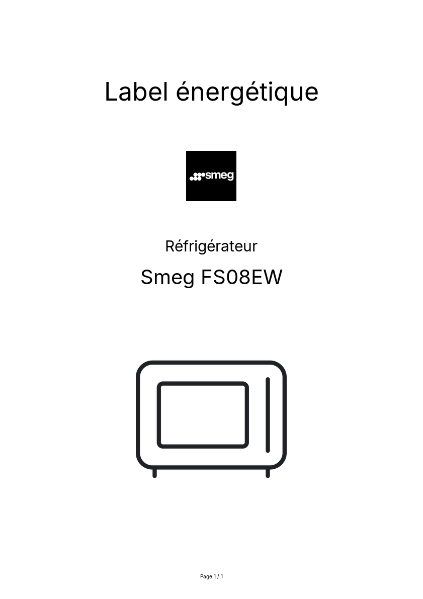 Image de la première page du manuel de l'appareil FS08EW