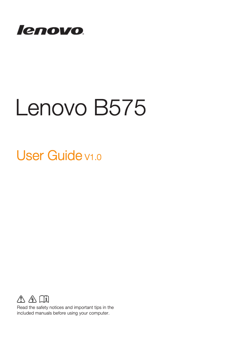 Page 1 de la notice Manuel utilisateur Lenovo B575