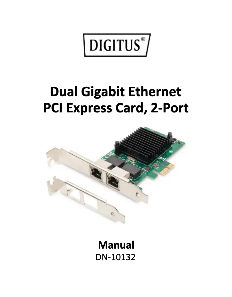 Page 1 de la notice Manuel utilisateur Digitus DN-10132