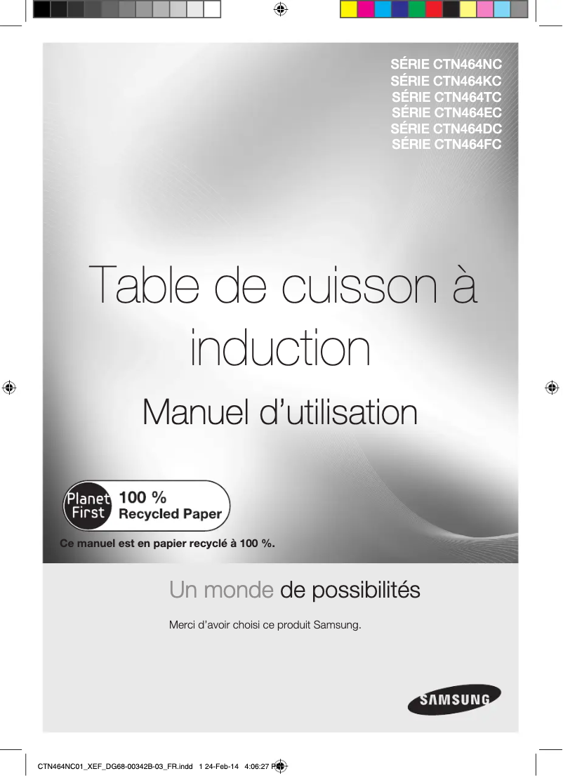 Page 1 de la notice Manuel utilisateur Samsung CTN464NC01/XEF