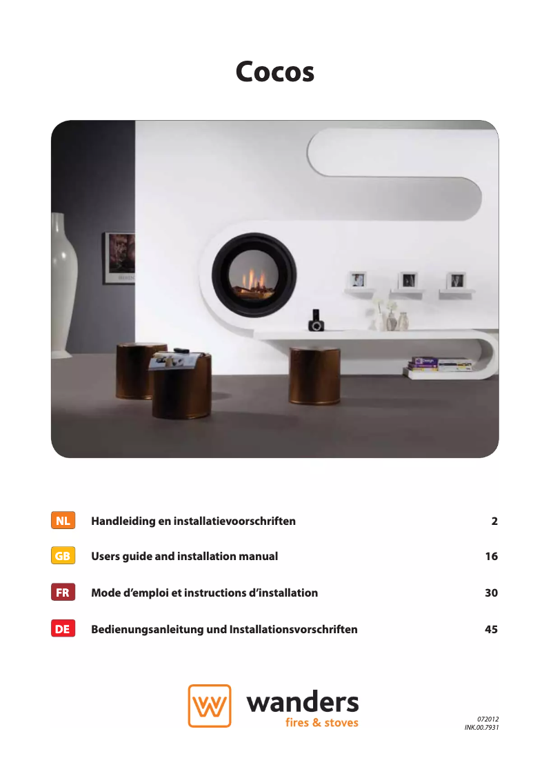 Page 1 de la notice Manuel utilisateur Wanders Cocos