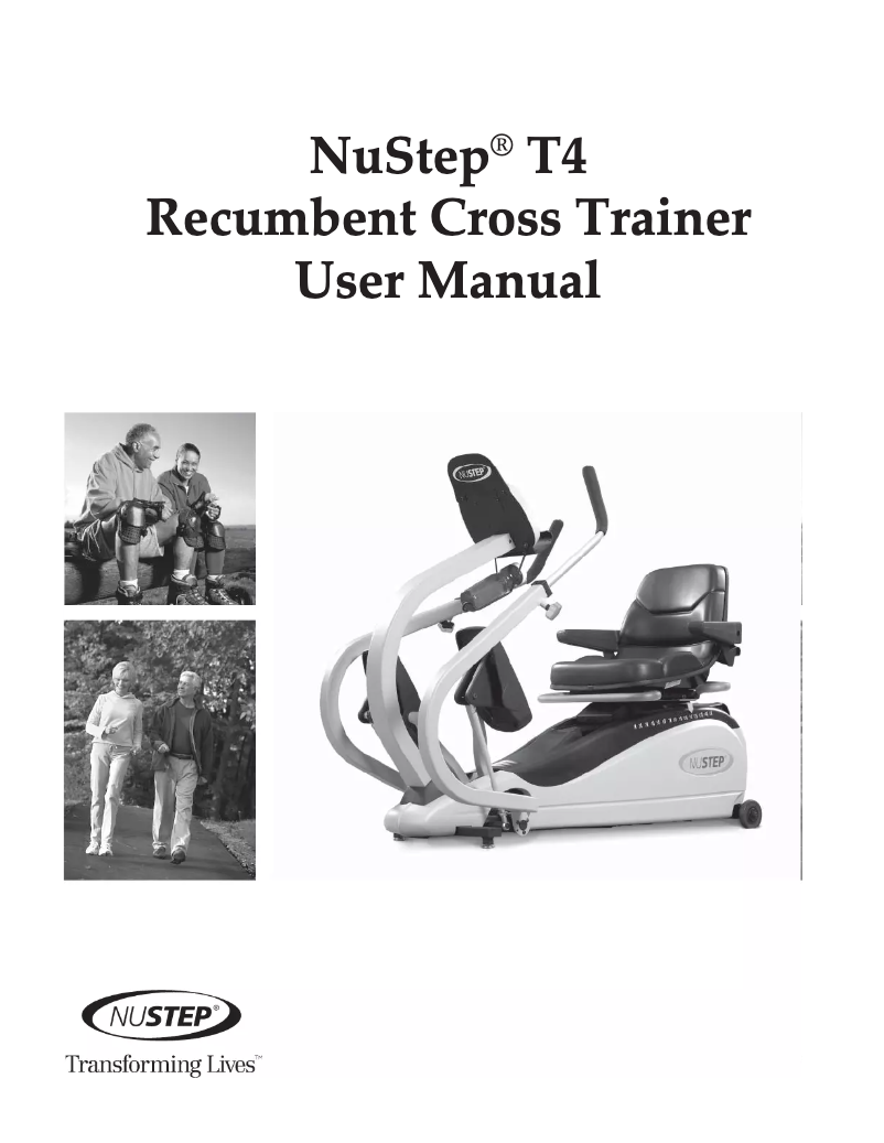 Page n°1 - Manuel utilisateur NuStep T4/TRS 4000