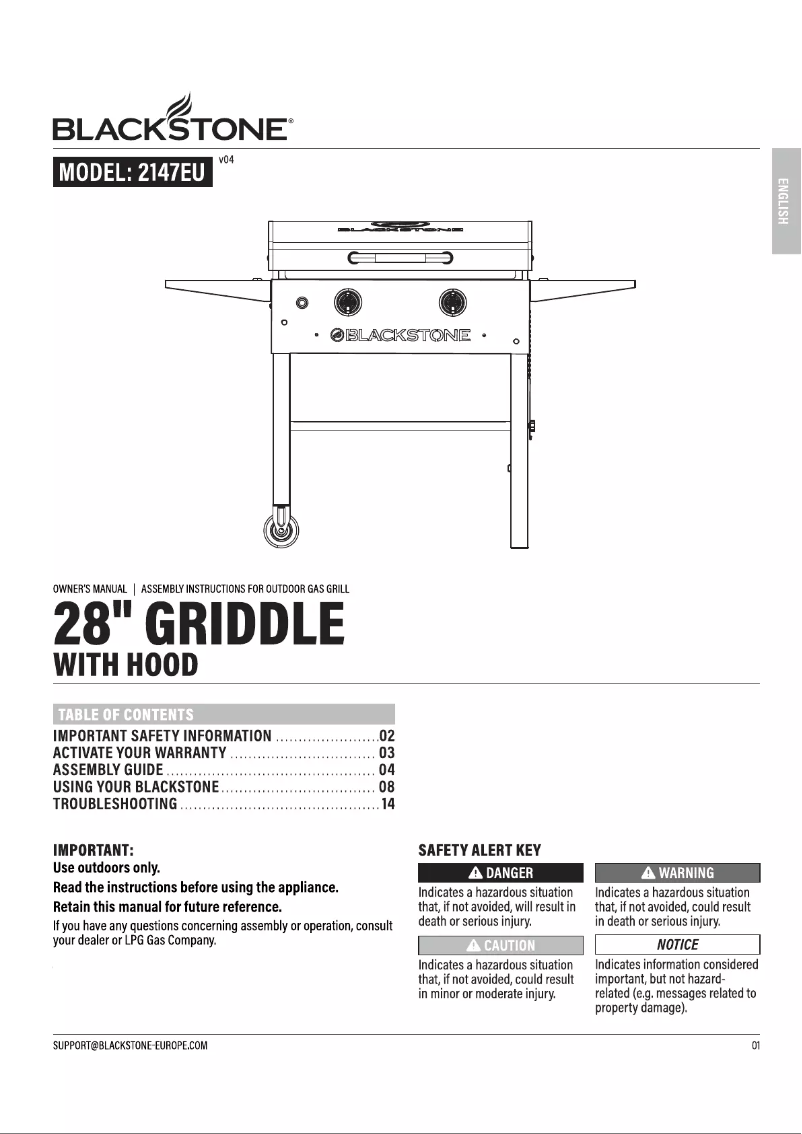 Page 1 de la notice Manuel utilisateur Blackstone 2147EU