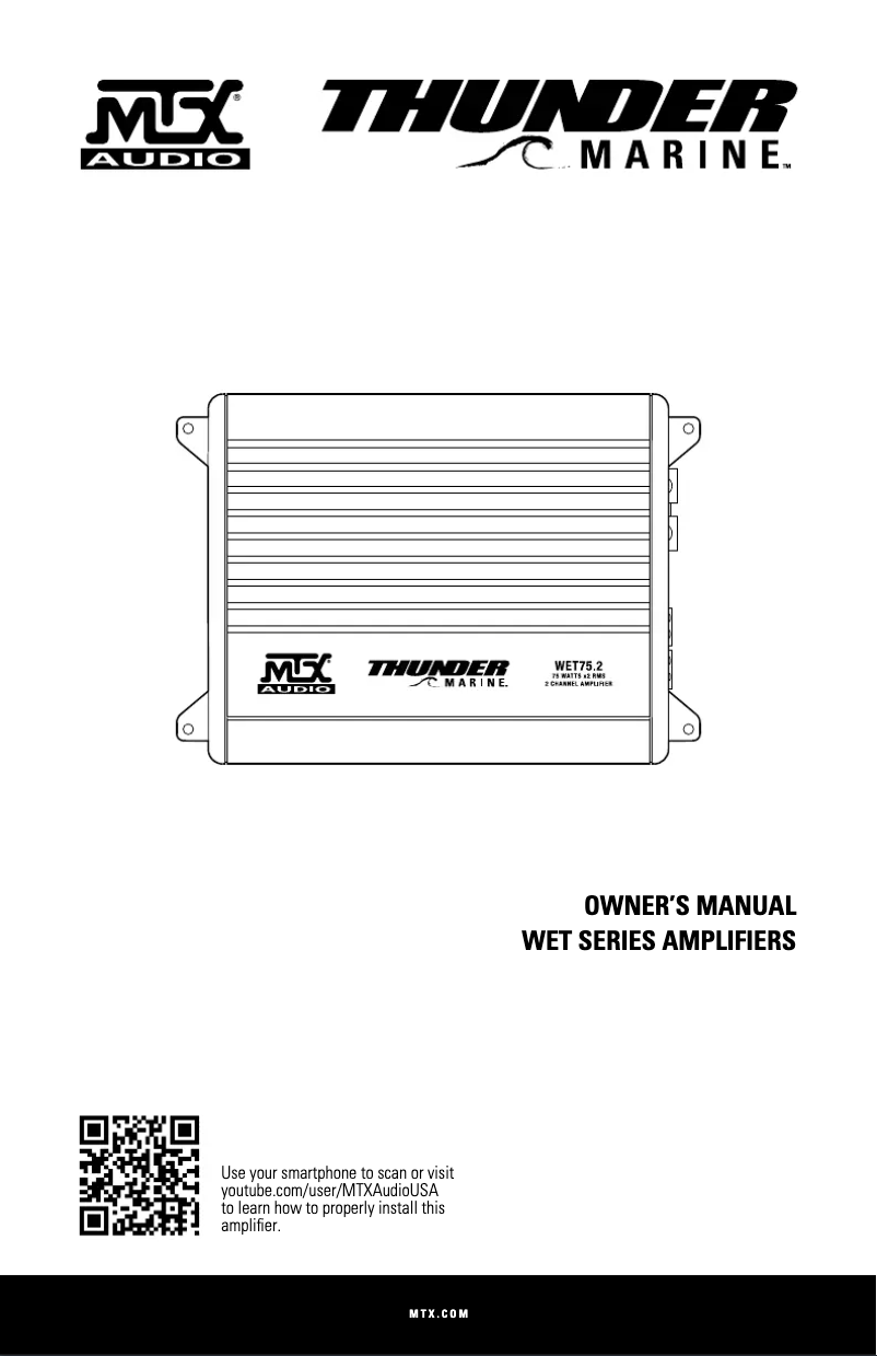 Page 1 de la notice Manuel utilisateur MTX Audio WET75.4