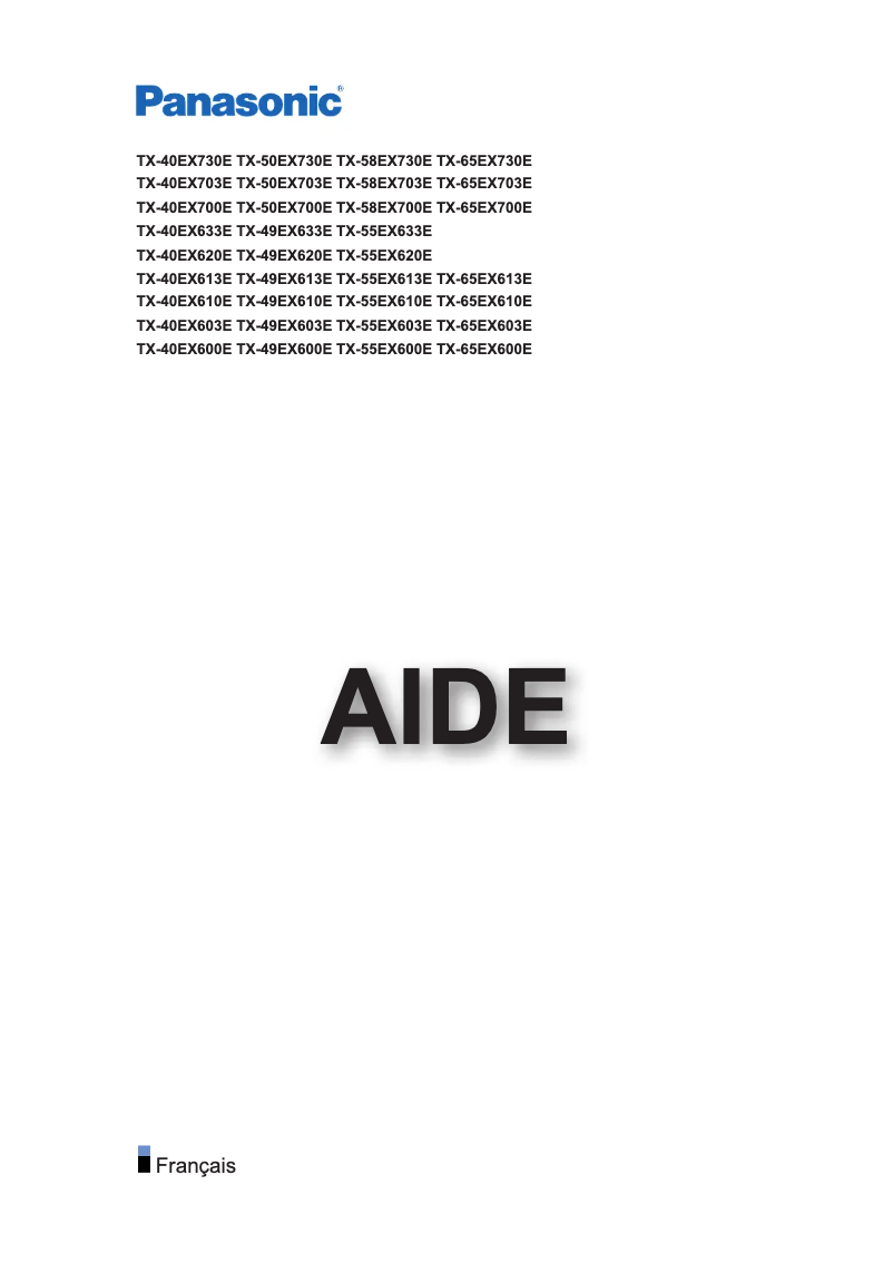 Page 1 de la notice Manuel utilisateur Panasonic TX-50EX700E