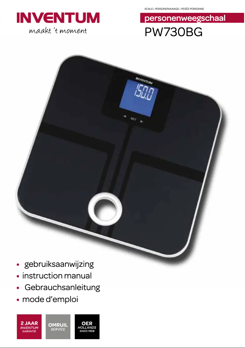 Page n°1 - Manuel utilisateur Inventum PW730BG
