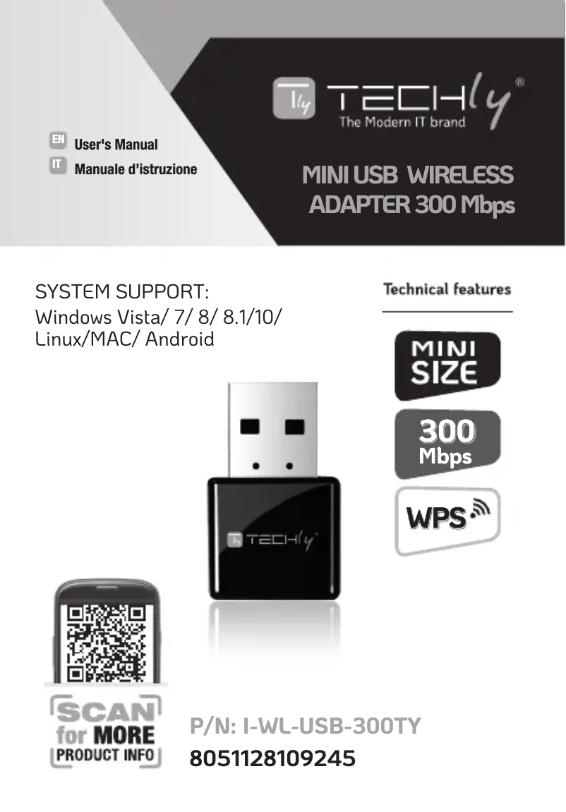 Page n°1 - Manuel utilisateur Techly I-WL-USB-300TY
