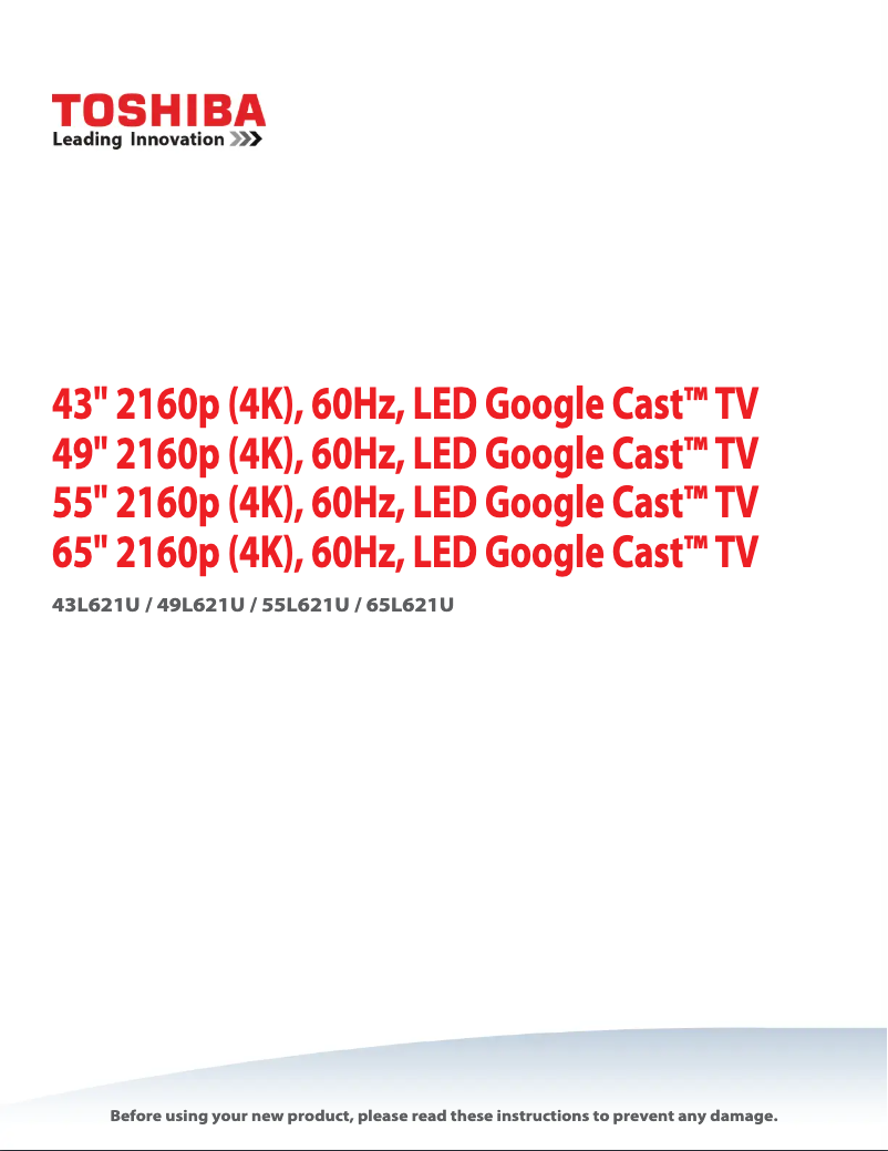 Página 1 del manual Manual de usuario Toshiba 43L621U