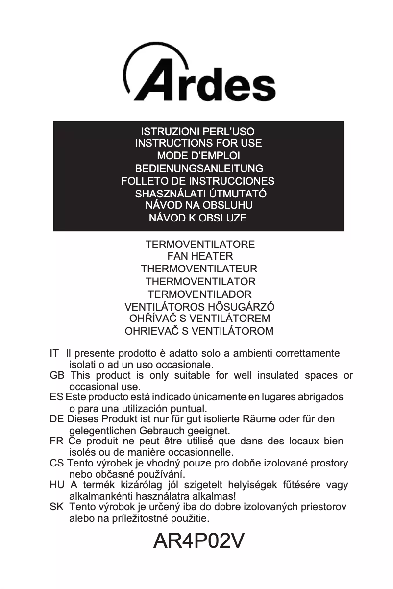 Page 1 de la notice Instructions / montage Ardes AR4P02V