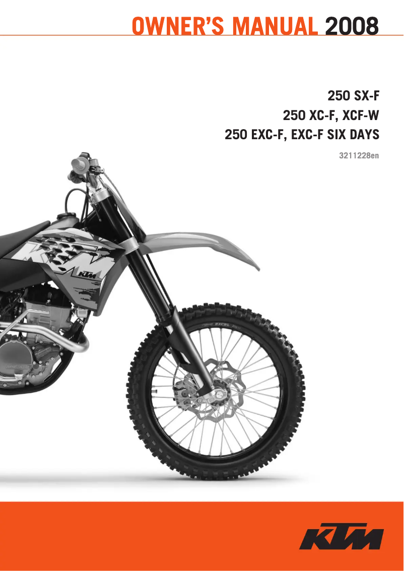 Page n°1 - Manuel utilisateur KTM 250 SX-F (2008)