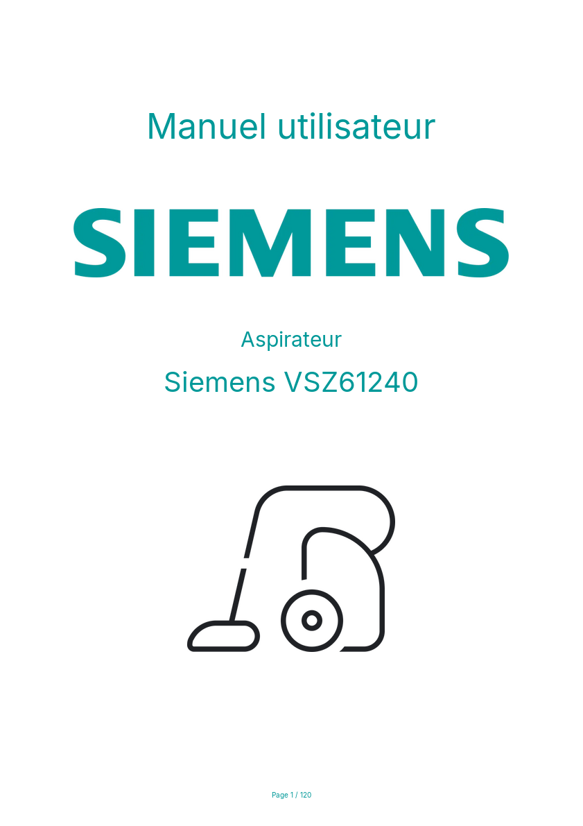 Image de la première page du manuel de l'appareil VSZ61240
